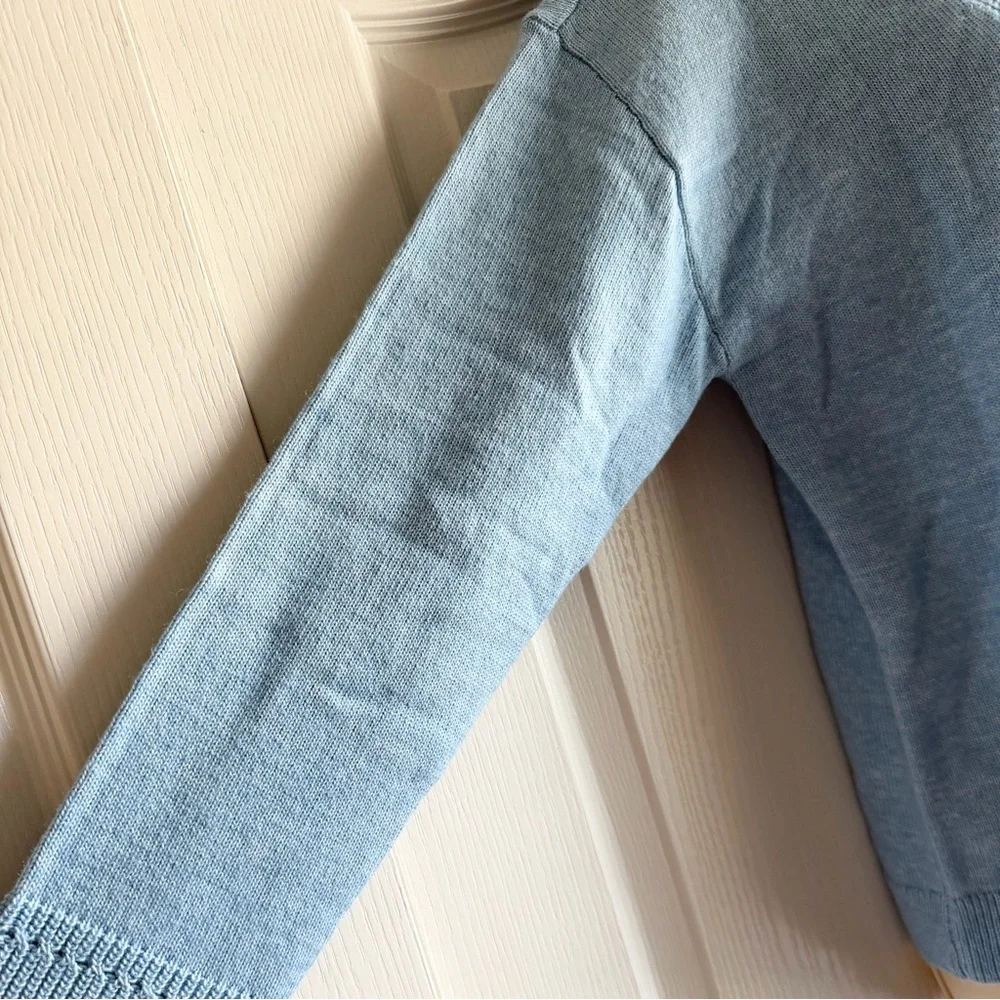 Talbots Sweater Breton Button Wide Collar Pullover - Picture 4 of 8